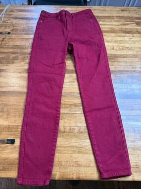 Judy Blue EUC 7/28 Jeans Wine burgundy Skinny Pants (v1)